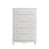 Classic Traditional White Finish 5 Drawers Storage Chest 1pc Decorative Accents Wooden Bedroom Furniture Turned Feet - as Pic