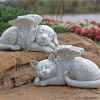 1pc Resin Angel Pet Statue, Dog Cat Memorial Garden Statue, Indoor Outdoor Decor Home Memorial Garden Grave Marker Statue, Lawn Yard Garden Ornament -