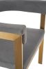 Modrest Pontiac Modern Grey Velvet & Champagne Gold Dining Chair - as Pic