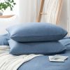 100% Washed Cotton Duvet Cover Set, Durable Fade-Resistant Natural Bedding Set (No Comforter) - Denim Blue - Twin