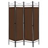 6 Feet 4-Panel Folding Freestanding Room Divider - Brown