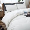 100% Washed Cotton Duvet Cover Set, Durable Fade-Resistant Natural Bedding Set (No Comforter) - White - Twin