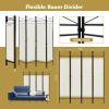 6 Feet 4-Panel Folding Freestanding Room Divider - White