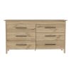 Hms 6 Drawer Double Dresser, Four Legs, Superior Top -Light Oak / White - as Pic