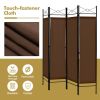 6 Feet 4-Panel Folding Freestanding Room Divider - Brown