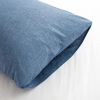 100% Washed Cotton Duvet Cover Set, Durable Fade-Resistant Natural Bedding Set (No Comforter) - Denim Blue - King