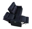 Tailored Dual-Power Reclining Sofa - Nubuck Leather-Like Cover, Power Headrest, Power Footrest - Contemporary Design, Hand-Stitching Details - as Pic