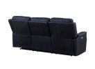 Tailored Dual-Power Reclining Sofa - Nubuck Leather-Like Cover, Power Headrest, Power Footrest - Contemporary Design, Hand-Stitching Details - as Pic