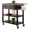 Langdon Kitchen Cart; Drop Leaf; Cappuccino and Natural - 40826