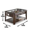 Foosball Cocktail Table - Tempered Glass Insert, Locking Casters, Fully Operational Game - Fun Addition to Game or Living Room - as Pic