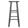 Element 2-Pc Square Leg Bar Stool Set; Oyster Gray - 16270