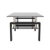 Rectangle Black Glass Coffee Table, Clear Coffee Table,Modern Side Center Tables for Living Room,Living Room Furniture - as Pic