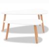 Coffee Table Set 2 Pieces Solid Pinewood White - White