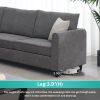 91*91" Modern Upholstered Living Room Sectional Sofa, L Shape Furniture Couch with 3 Pillows   - Gray