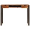 Desk 43.3"x21.7"x30.7" Solid Sheesham Wood and Steel - Brown