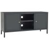 TV Stand Anthracite 41.3"x13.8"x20.5" Steel and Glass - Anthracite