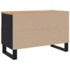 TV Stand 27.6"x13"x18.1" Solid Wood Acacia - Black