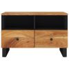 TV Stand 27.6"x13"x18.1" Solid Wood Acacia - Black