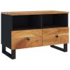 TV Stand 27.6"x13"x18.1" Solid Wood Acacia - Black