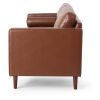 Mirod Comfy 3-seat Sofa with Wooden Legs, PU, for Living Room and Study - as Pic