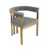 Modrest Pontiac Modern Grey Velvet & Champagne Gold Dining Chair - as Pic