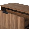 Mid-Century 3-Drawer Chest with Reeded Drawer Fronts, Mocha - as Pic