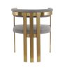 Modrest Pontiac Modern Grey Velvet & Champagne Gold Dining Chair - as Pic