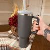 1200ml Stainless Steel Mug Coffee Cup Thermal Travel Car Auto Mugs Thermos 40 Oz Tumbler with Handle Straw Cup Drinkware New In - O - 1200ml