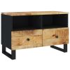 TV Stand 27.6"x13"x18.1" Solid Wood Mango - Black