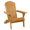 Folding Wooden Adirondack Lounger Chair with Natural Finish - Natural Wooden