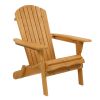 Folding Wooden Adirondack Lounger Chair with Natural Finish - Natural Wooden