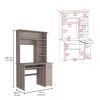 Tucson 2 Piece Office Set, Bookcase + Desk , Light Gray - Light Gray