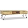 TV Stand 47.2"x13.8"x13.8" Solid Teak - Brown