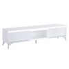 ACME Raceloma TV stand , LED, White & Chrome Finish 91995 - as pic