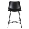 Modern Upholstered Counter Stool with Metal X Base, Set of 2, Black - as Pic