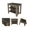 Ontario 2 Piece Kitchen Set, Kitchen Island + Pantry Cabinet , White /Light Gray - Dark Brown/Onyx