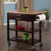 Langdon Kitchen Cart; Drop Leaf; Cappuccino and Natural - 40826