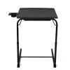 Adjustable TV Tray Table with Cup Holder;  Folding TV Dinner Table with 6 Height and 3 Tilt Angle Adjustments - black