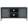 TV Stand Anthracite 41.3"x13.8"x20.5" Steel and Glass - Anthracite