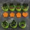 7 Pieces Fruits Cutter Vegetables Cutter Stainless Steel Cookie Stamp Biscuit Presser  - Green