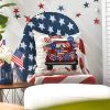 4th of July Decorations Pillow Covers Stripes Patriotic Throw Pillow Covers - white