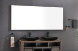 (ONLY FOR PICKUP) 84x 36Inch LED Mirror Bathroom Vanity Mirror with Back Light;  Wall Mount Anti-Fog Memory Large Adjustable Vanity Mirror - Gun Ash