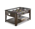 Foosball Cocktail Table - Tempered Glass Insert, Locking Casters, Fully Operational Game - Fun Addition to Game or Living Room - as Pic