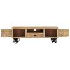 TV Stand with Wheels 43.3"x11.8"x14.6" Rough Mango Wood - Brown