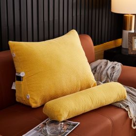 Waist Backrest Pillow Bedside Backrest Lumbar Cushion Bed Sofa (Option: Yellow-45x22x50cm without headrest)